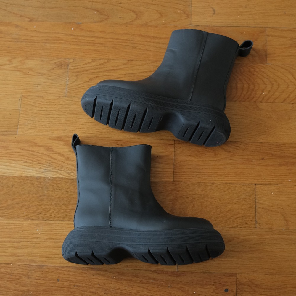 Gia Borghini Marte Ankle Boots Womens Black Lug Sole Chunky Gorpcore Platform